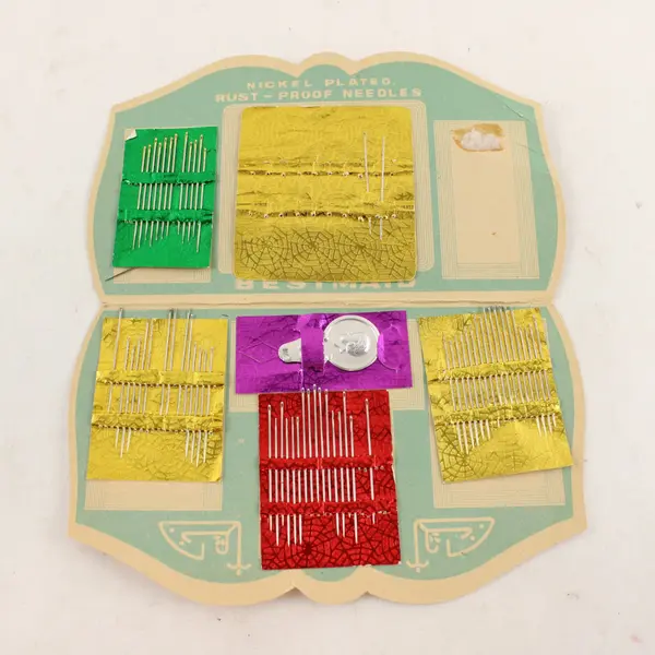 Lot of 2 Vintage Sewing Needle Books: Alpha Beta and Bestmaid w/ Threader