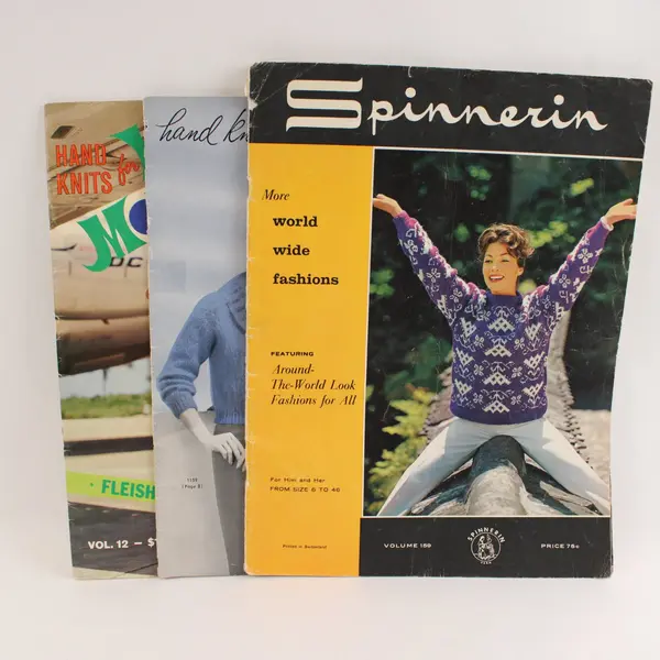 Lot 3 Vintage 1960s Knitting Pattern Books Spinnerin 159 Mohair 55 Young 12