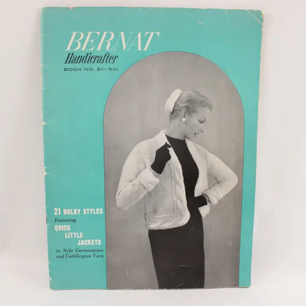 Vintage 1956 Bernat Handicrafter Book #51 Women's Jackets & Sweaters Acceptable