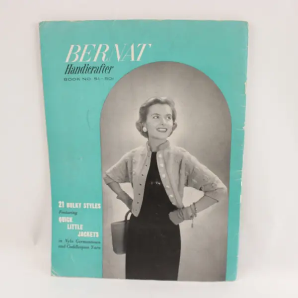 Vintage 1956 Bernat Handicrafter Book #51 Women's Jackets & Sweaters Acceptable