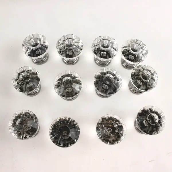 Lot of 10 Fluted Ring Mushroom Cabinet Drawer Knobs New w/ Screws