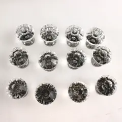 Lot of 10 Fluted Ring Mushroom Cabinet Drawer Knobs New w/ Screws