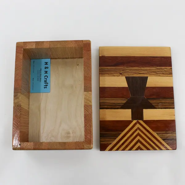 M & M Crafts Handmade Wooden Box Made from Domestic And Exotic Hardwoods