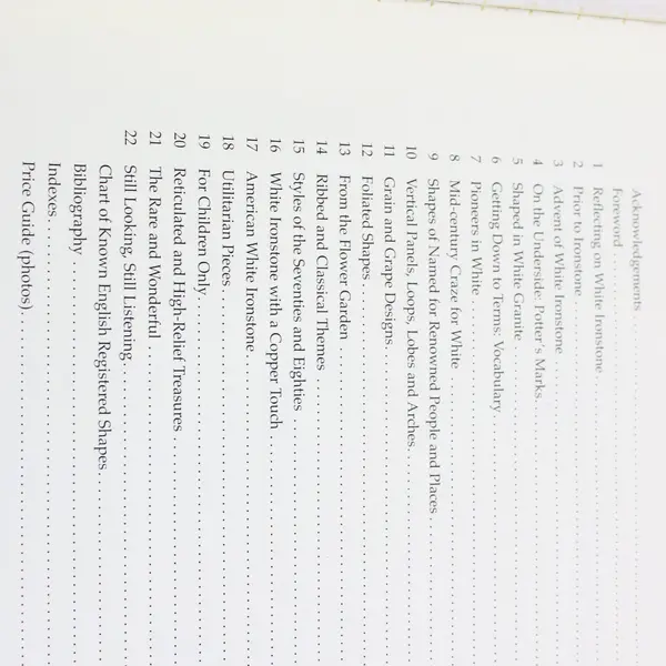 White Ironstone A Collector's Guide Book Reference Collectors Ceramics
