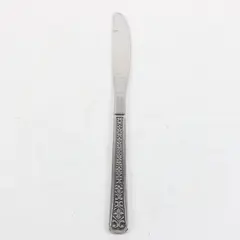 Interpur Florenz Pattern 4-Petal Flower Stainless Dinner Knife 8.75" Black Acc