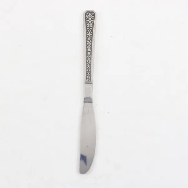 Interpur Florenz Pattern 4-Petal Flower Stainless Dinner Knife 8.75" Black Acc
