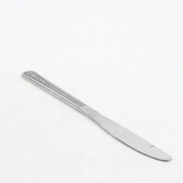 Interpur Florenz Pattern 4-Petal Flower Stainless Dinner Knife 8.75" Black Acc