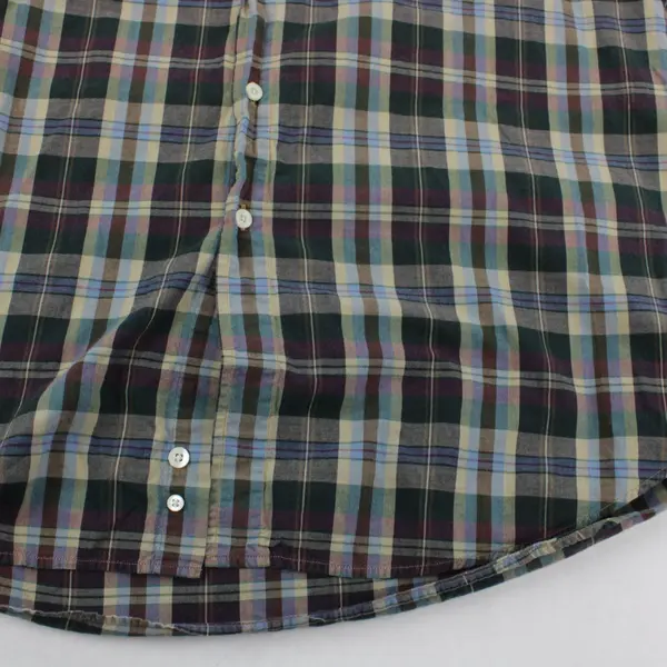 Haggar Multicolor Plaid Short-Sleeved Button-Down Men's Large