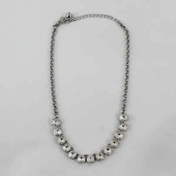 Kate Spade Clear Rhinestone Silver-Tone Chain Necklace 20"