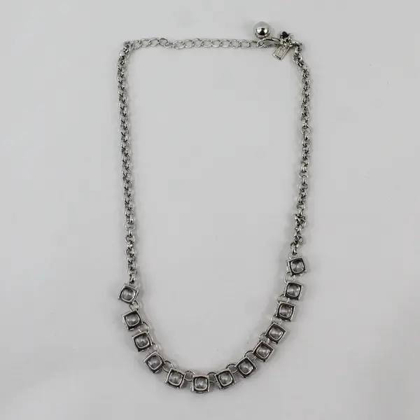 Kate Spade Clear Rhinestone Silver-Tone Chain Necklace 20"