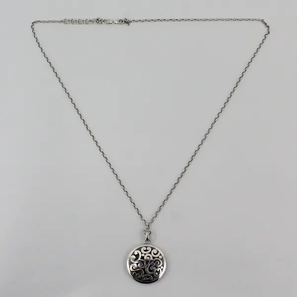 Brighton Contempo Round Silver-Tone Pendant Necklace 35"