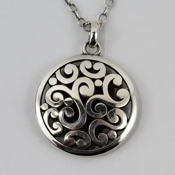 Brighton Contempo Round Silver-Tone Pendant Necklace 35"