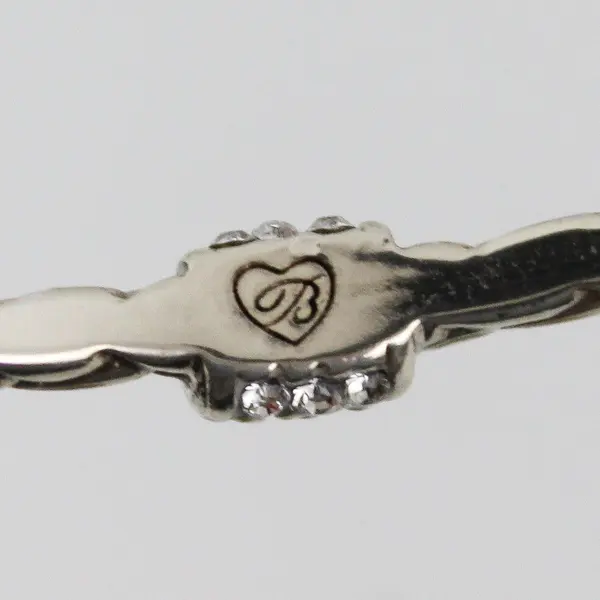 Brighton Clear Rhinestone Silver-Tone Skinny Bangle Bracelet