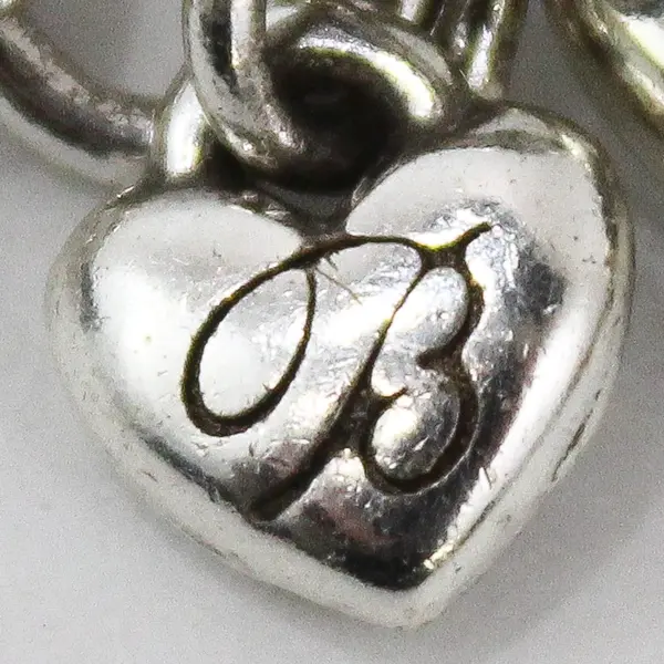 Brighton Clear Rhinestone Heart Charm Silver-Tone Chain Bracelet 9.5"