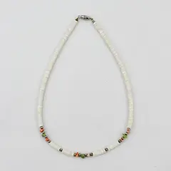 Vintage Puka Shell Beaded Choker Necklace 15.5"