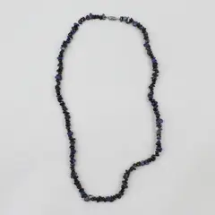 Sodalite and Red Garnet Chip Beaded Necklace 23"