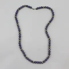 Karla Jordan Purple and Silver-Tone Beaded Necklace 29"