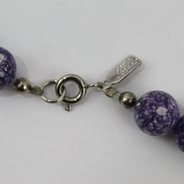 Karla Jordan Purple and Silver-Tone Beaded Necklace 29"
