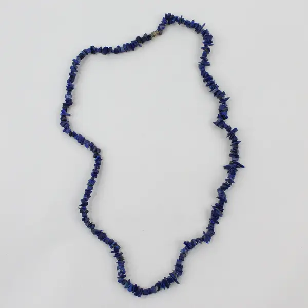 Vintage Lapis Lazuli Chip Beaded Necklace 27"
