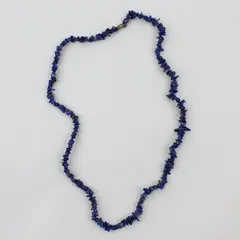 Vintage Lapis Lazuli Chip Beaded Necklace 27"