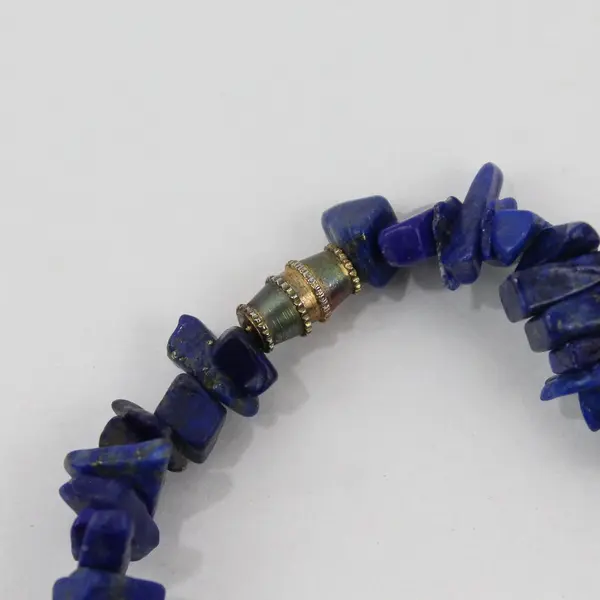 Vintage Lapis Lazuli Chip Beaded Necklace 27"