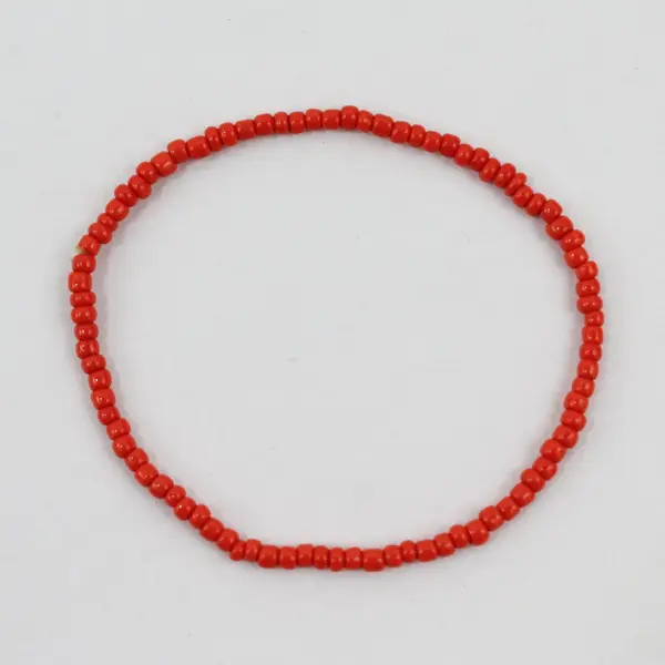 Lot of 8 Orange Stackable Seed Bead Stretch Bracelets