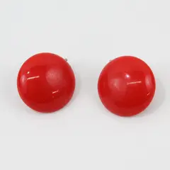 Vintage Round Red Plastic Clip-On Earrings
