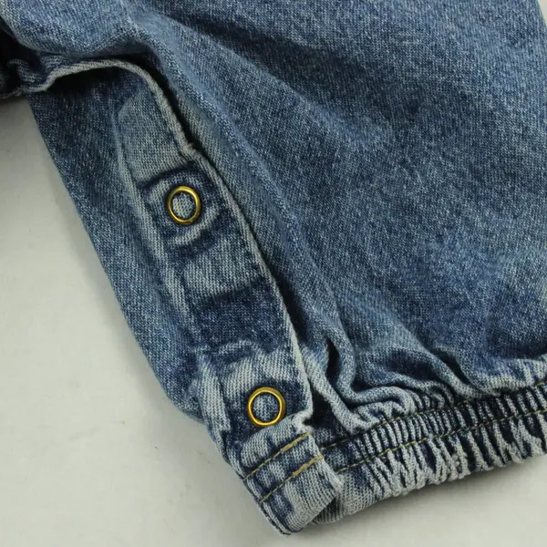 Vintage Oshkosh B'Gosh Acid Wash Denim Overalls 6-9M Kids USA 80s 90s