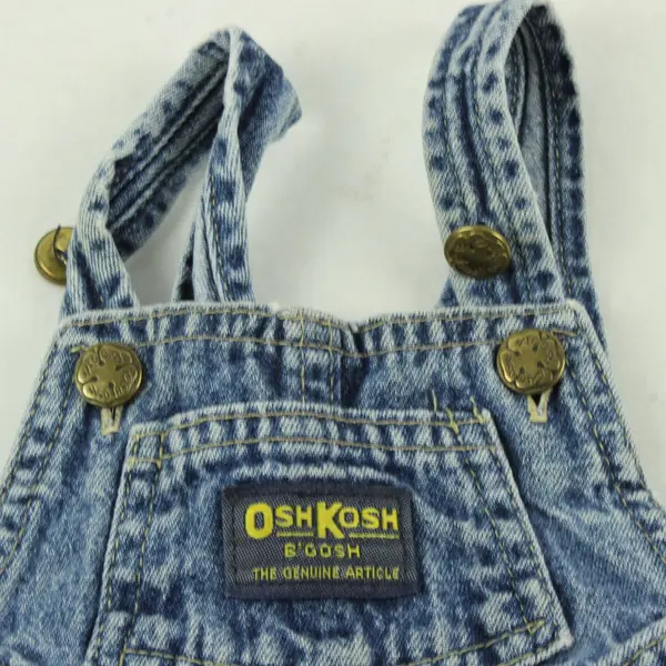 Vintage Oshkosh B'Gosh Acid Wash Denim Overalls 6-9M Kids USA 80s 90s