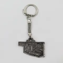Vintage Silver-Tone Oklahoma Souvenir Keychain