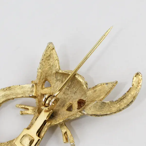 Vintage MCM Mamselle Gold-Tone Cat Brooch