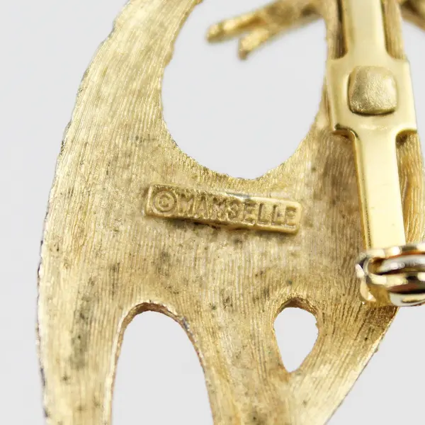 Vintage MCM Mamselle Gold-Tone Cat Brooch