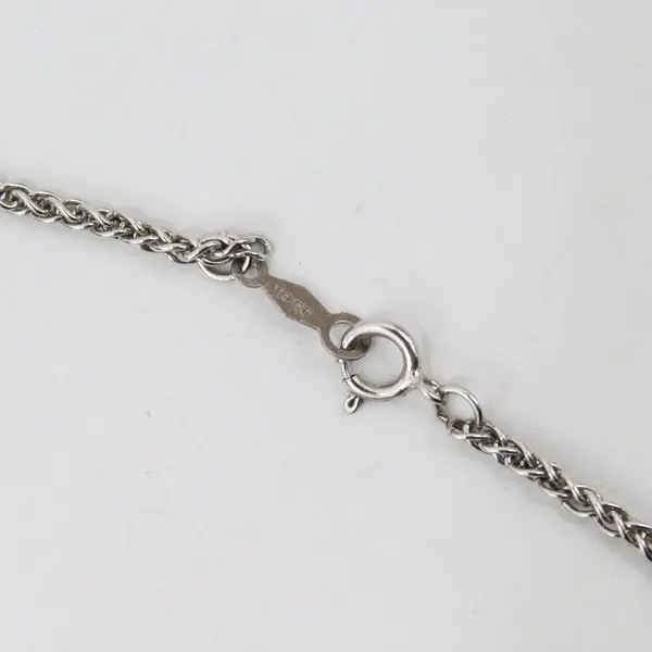 Vintage Sterling Silver Flower Pendant Necklace 17.5 In Chain