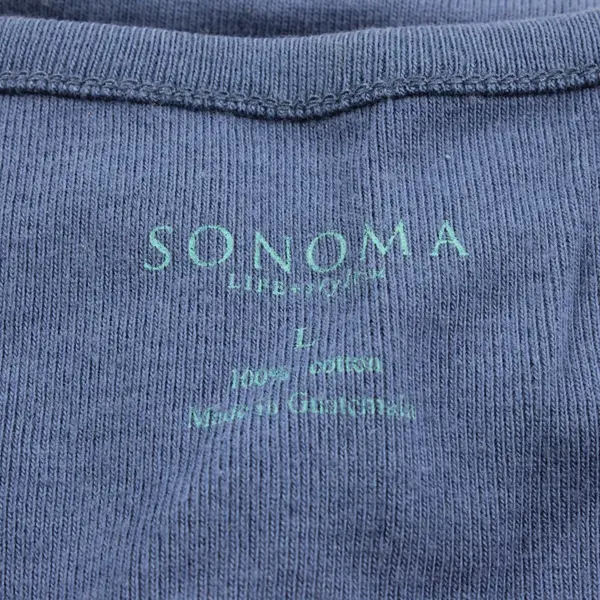 Lot of 3 Sonoma Womens L 100% Cotton V-Neck Short Sleeve Casual Tees