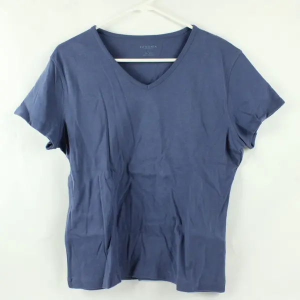 Lot of 3 Sonoma Womens L 100% Cotton V-Neck Short Sleeve Casual Tees