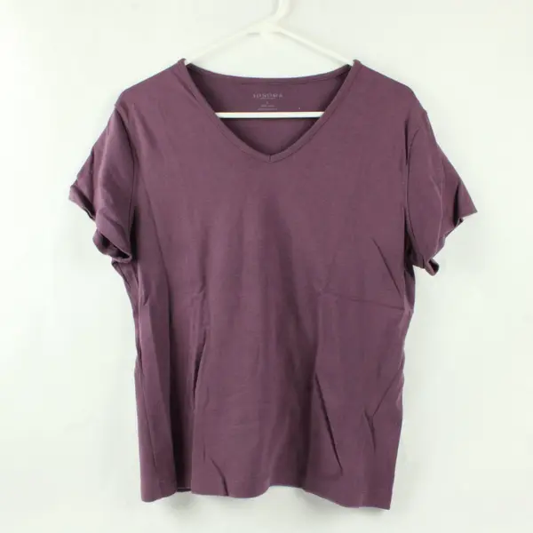 Lot of 3 Sonoma Womens L 100% Cotton V-Neck Short Sleeve Casual Tees