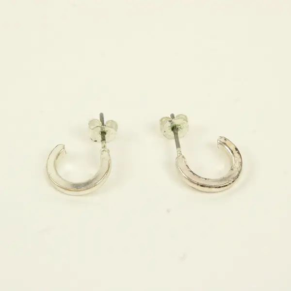Lot of 4 Pairs Stainless Steel Hoop Earrings Mixed Styles