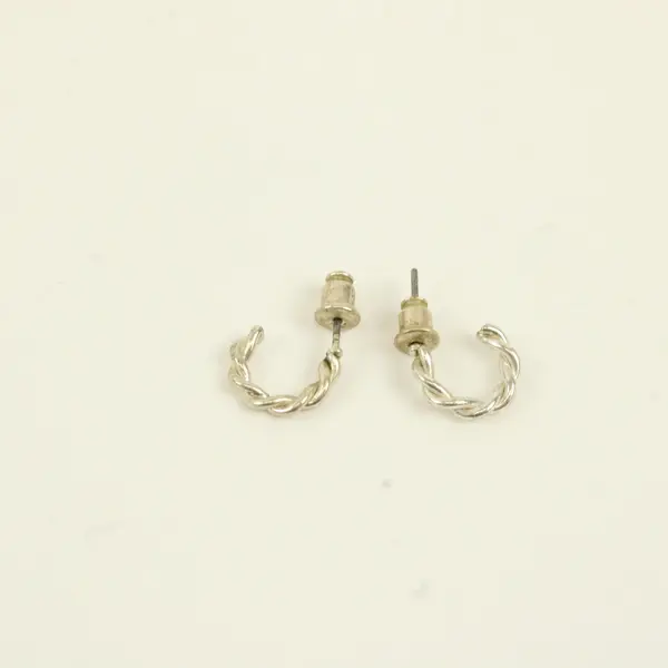 Lot of 4 Pairs Stainless Steel Hoop Earrings Mixed Styles