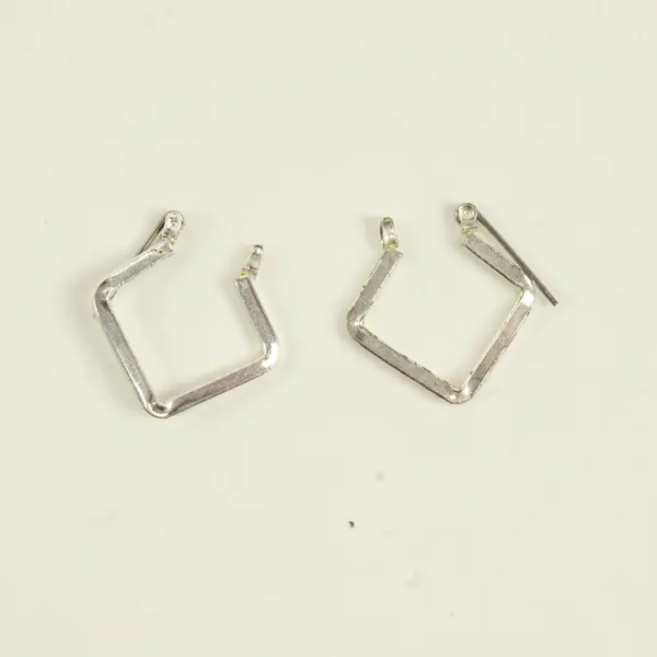 Lot of 4 Pairs Stainless Steel Hoop Earrings Mixed Styles