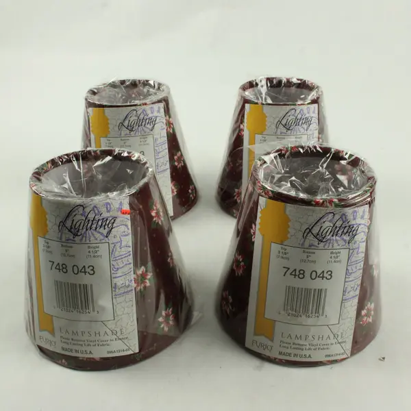 Four Furio Home Red With Flowers Lampshades - #748 043