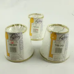 Three Furio Home White with Gold Trim Lampshades - #748 043