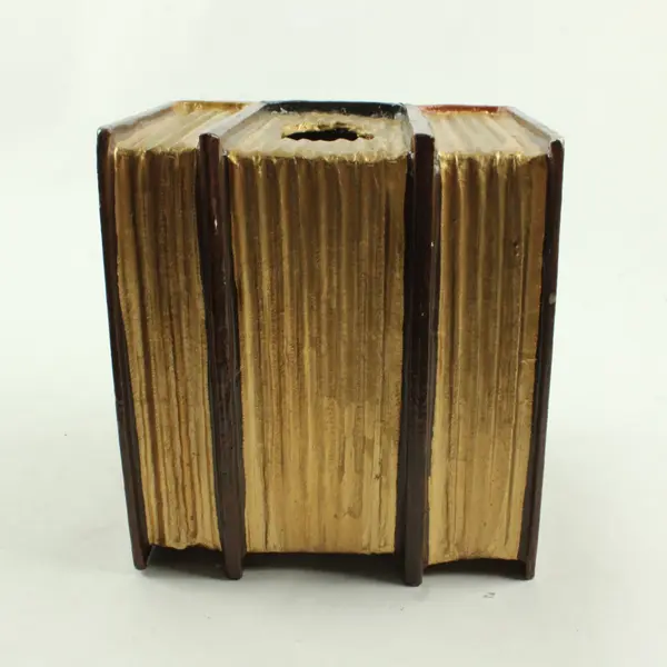 Clay Art 1990s Paper Mache Book Tissue Box Cover Made in Thailand