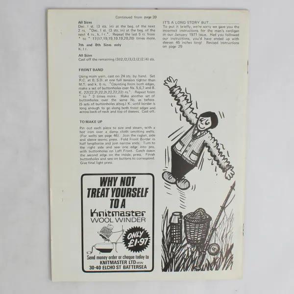 Vintage Modern Knitting Magazine Machine Knitting May 1971 With Tension Chart