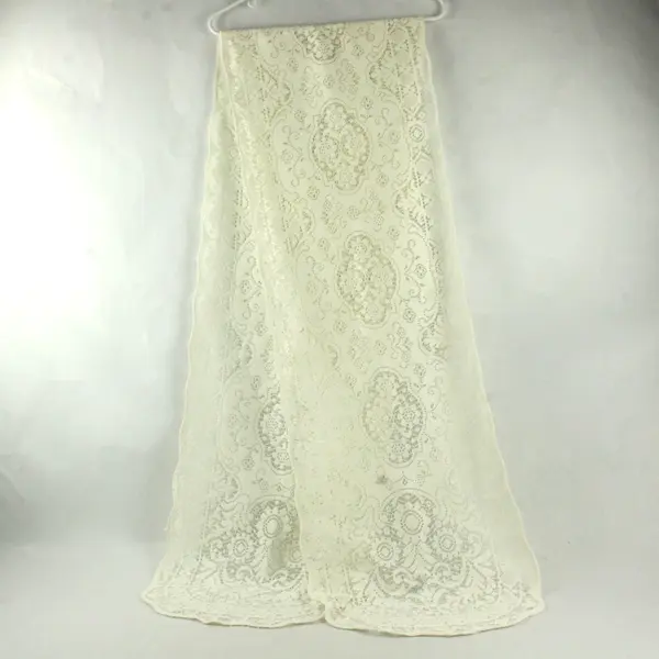 Vintage Ivory Lace Table Runner 90in Antique Style