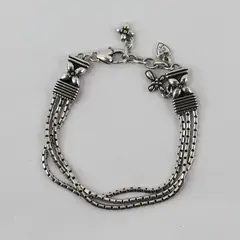 Brighton Multi-Strand Silver-Tone Chain Bracelet 7.25"