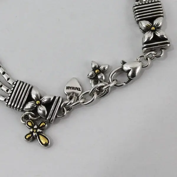 Brighton Multi-Strand Silver-Tone Chain Bracelet 7.25"