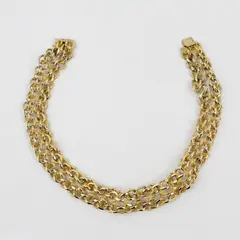 Vintage Gold-Tone Metal Chain Link Choker Necklace 16"