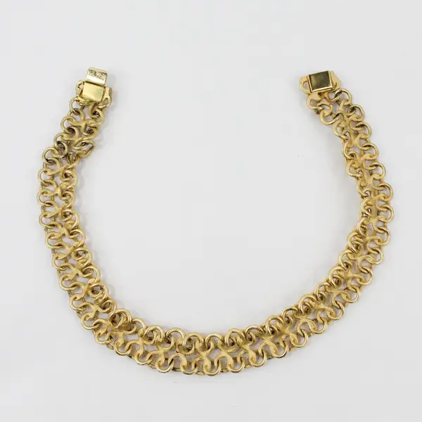 Vintage Gold-Tone Metal Chain Link Choker Necklace 16"