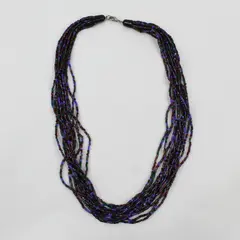 Vintage Multicolor Multi-Strand Glass Bead Necklace 24"