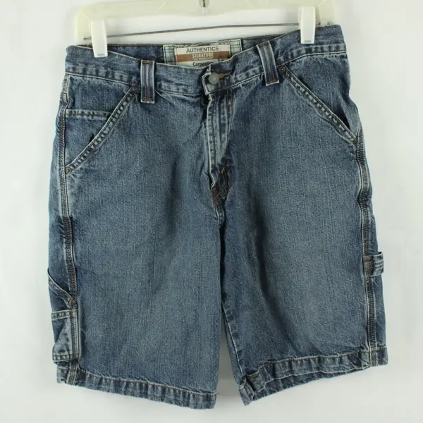 Vintage Levi's Authentics Men's W29 Med Wash Blue Denim Carpenter Shorts Y2K 